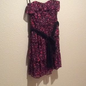 White House Black Market floral strapless dress